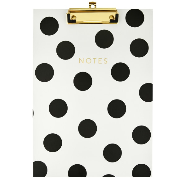 Èccolo Envelope PU Padfolio, 11 x 8 1/2 in - Ivory & Black Polka Dot