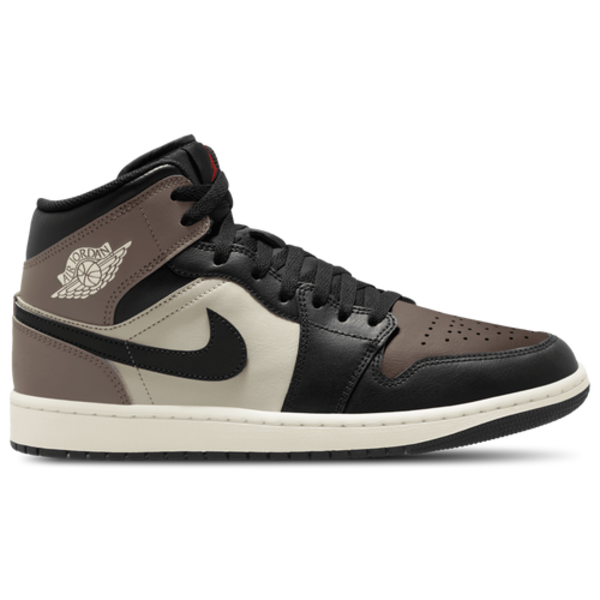 Jordan Men's Air Jordan Retro 1 Mid Casual Shoes, Size 13 - Black/Palomino/University Red/Phantom