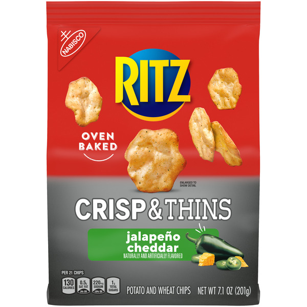 Ritz Crisp & Thins Jalapeño Cheddar Chips, Limited Edition Bag