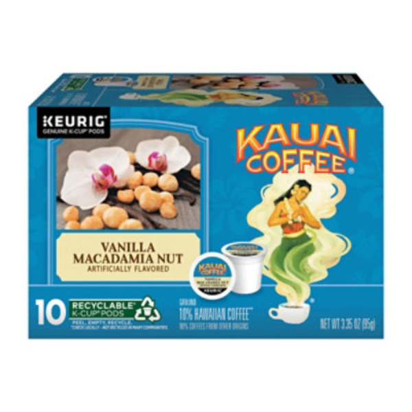 Kauai Coffee K-Cup Pods Ground Vanilla Macadamia Nut Coffee
