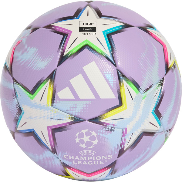 adidas UEFA Champions League League Soccer Ball, Size 4 - Violet/White