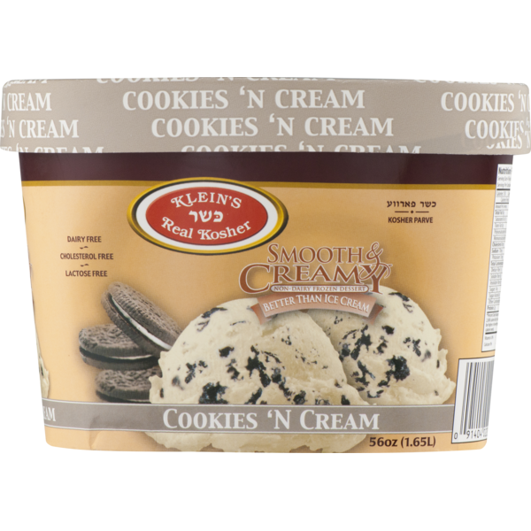 Klein S Real Kosher Smooth Creamy Non Dairy Frozen Dessert Cookies N Cream 56 Oz Instacart