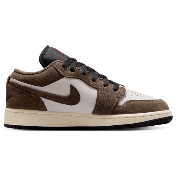 Jordan Kids' Grade School Air Jordan 1 Low Basketball Shoes, Size 6.5, Medium/D Width - Palomino/Black/Red