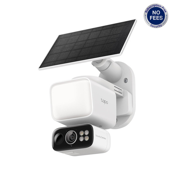 Tapo Floodlight & Wireless Pan-Tilt Security 2K QHD 360° Coverage Camera With Solar - White