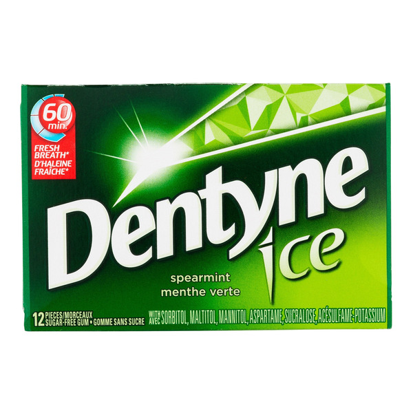Dentyne Single Ice Spearmint Sugar Free Gum (Case)