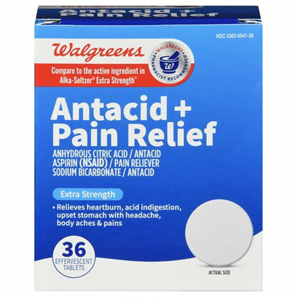 Walgreens Walgreens Extra Strength Antacid + Pain Relief Anhydrous