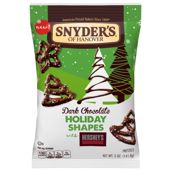 Snyder's of Hanover Pretzels, Holiday Shapes, Dark Chocolate (5 oz