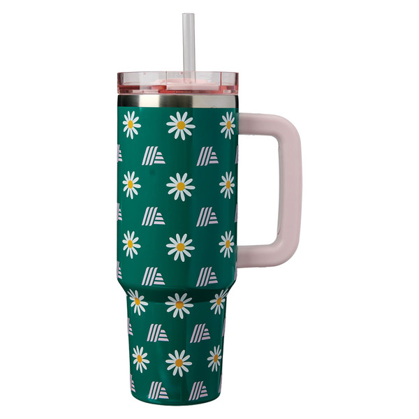 ALDI 40 oz Thirst Crusher Tumbler - Green, Small Daisies Same-Day