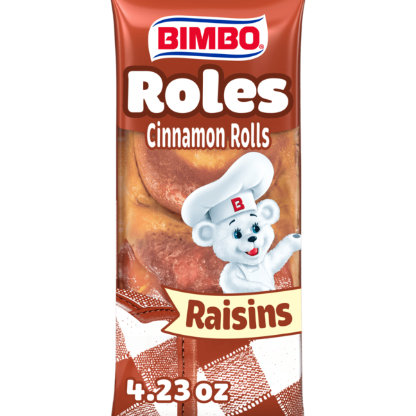 Bimbo  Roles de Canela con Pasas, 2 ct, Raisin, Cinnamon Rolls, Pastries, 4.23 oz