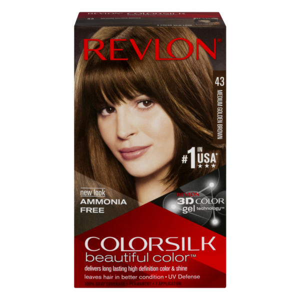 Revlon Colorsilk Permanent Hair Color 43 Medium Golden Brown Each