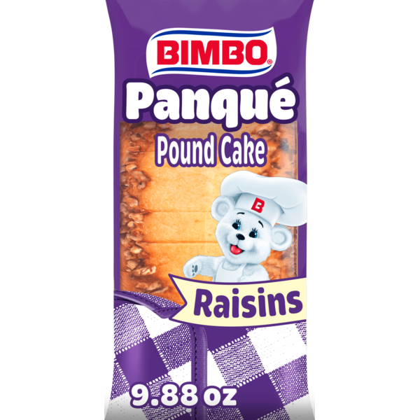 Bimbo  Panqué con Pasas, Plain, Pound Cake with Raisins, Pound Cakes, 9.88 oz