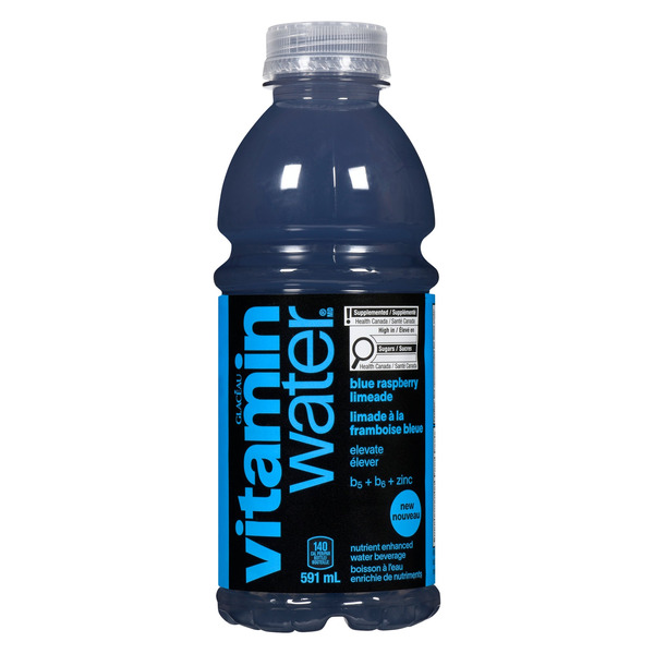 Giant Tiger Raspberry Glacéau Vitaminwater Water Beverage Elevate Blue Raspberry Limeade, 591 ...