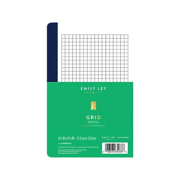 At-a-Glance EL100G-013 5.38" x 8.5" Undated Grid White Emily Ley System Notes Refill