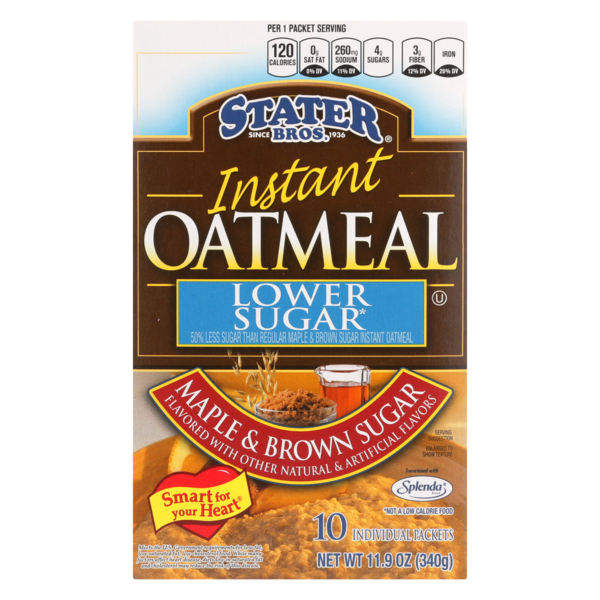 Stater Bros Maple & Brown Sugar Flavored Instant Oatmeal (10 ct