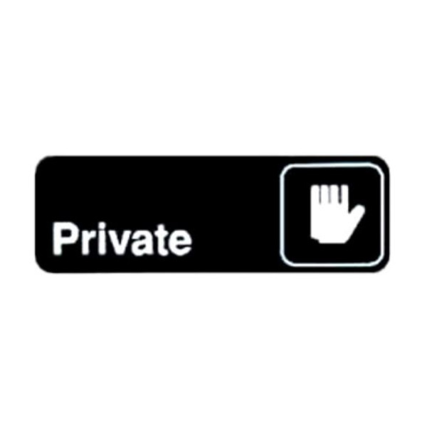 Winco - Private Sign - Black 3x9