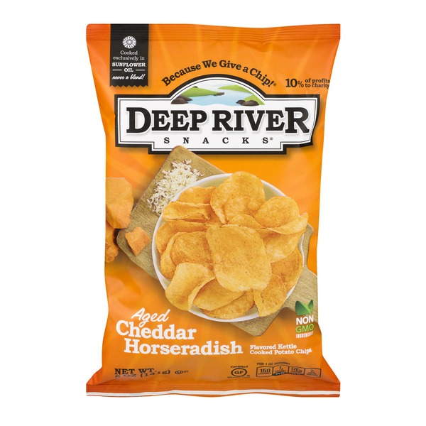 Deep River Snacks Aged Cheddar Horseradish Kettle Cooked Potato Chips