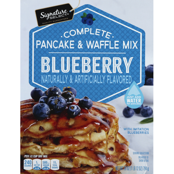 Signature SELECT Pancake & Waffle Mix, Complete, Blueberry