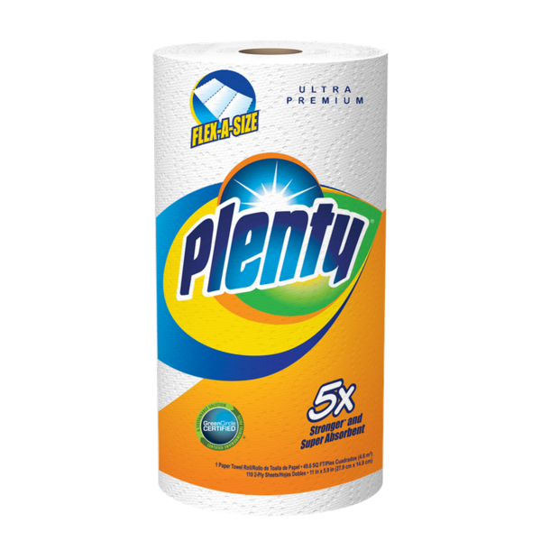 Plenty Flex-A Size Paper Towels 5x Stronger - 12 rolls