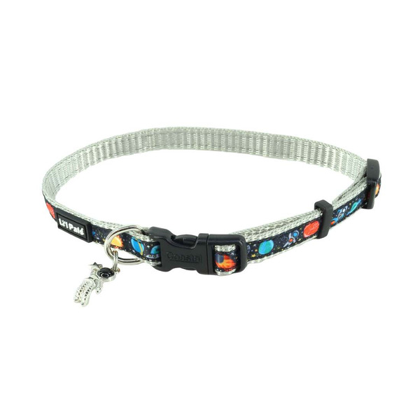 Li'l Pals Space Explorers Charming Ribbon Overlay Dog Collar, Large