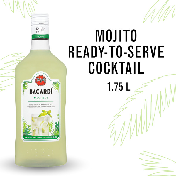 BACARDÍ Bacardi Mojito Ready To Serve Premium Rum Cocktail, Gluten