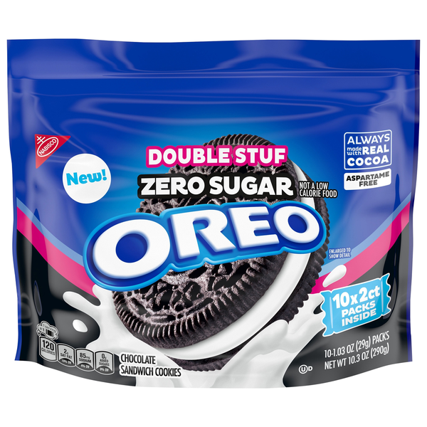 Oreo Zero Sugar Double Stuf Chocolate Sandwich Cookies Same-Day