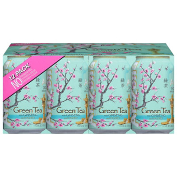 AriZona Green Tea, Ginseng and Honey, 12 Pack