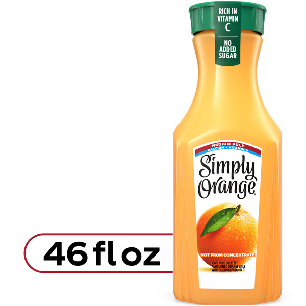 Simply Medium-Pulp Calcium & Vitamin D Orange Juice Bottle