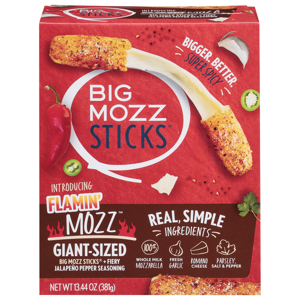 Big Mozz Mozz Sticks, Flamin' Mozz, Giant-Sized Same-Day Delivery
