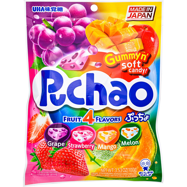 Puchao Candy, Gummy n' Soft, Fruit, 4 Flavors