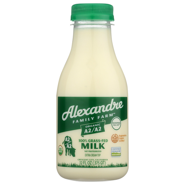 ミルクページ Alexandre Family Farm 100% Grass-Fed Whole Milk, A2/A2 Certified