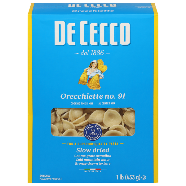 De Cecco Orecchiette, Slow Dried, No. 91