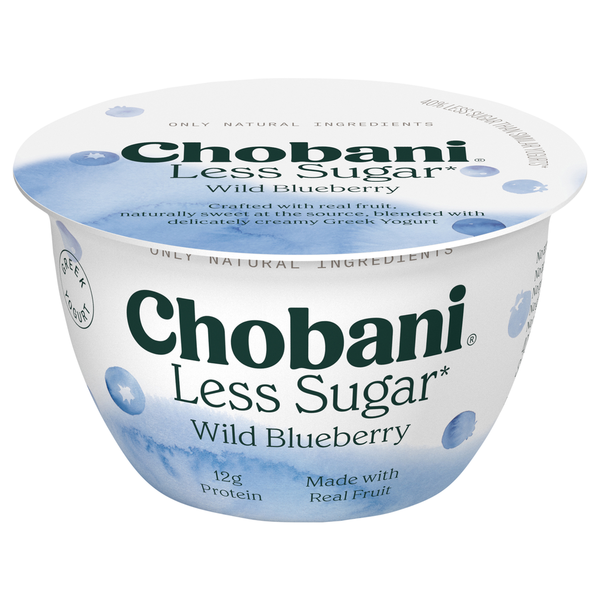 Chobani Wild Blueberry Reduced Fat Less Sugar Greek Yogurt