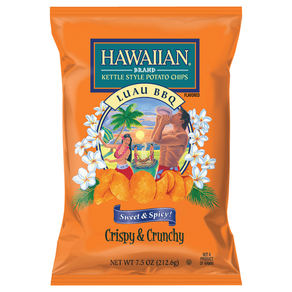 Hawaiian Kettle Style Potato Chips Luau BBQ Flavored Kettle Style Potato Chips
