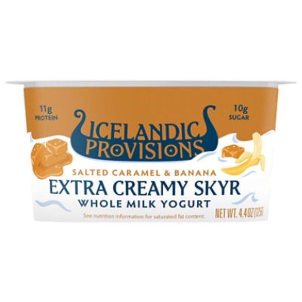 Icelandic Provisions Extra Creamy Skyr Whole Milk Salted Caramel & Banana Yogurt