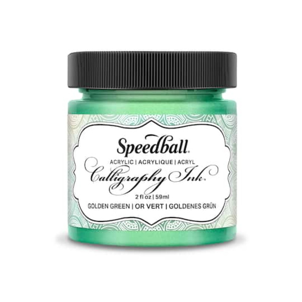 Speedball Bienfang Acrylic Calligraphy Ink - Golden Green