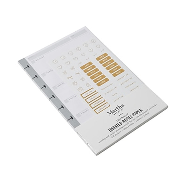 Martha Stewart MS108A 5.5" x 8.5" White Undated Discbound Refill
