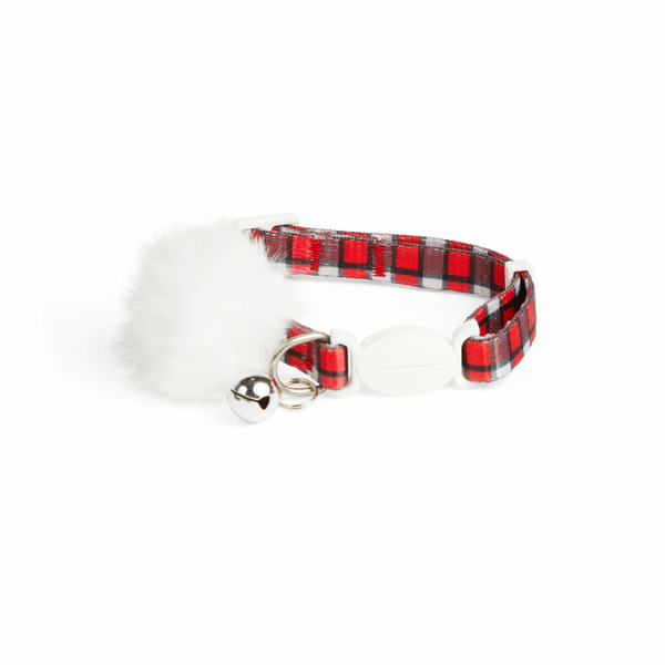 More & Merrier Check Cat Collar - Red