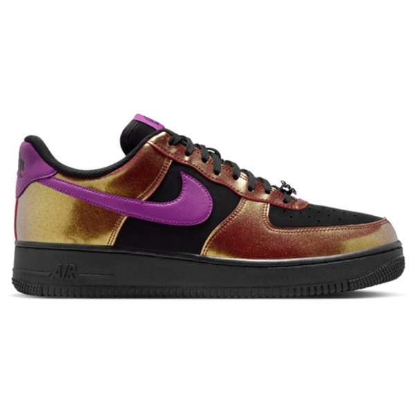 Nike Men's Air Force 1 '07 LV8 SE Glam Casual Shoes, Size 10 - Black/Gold/Bold Berry