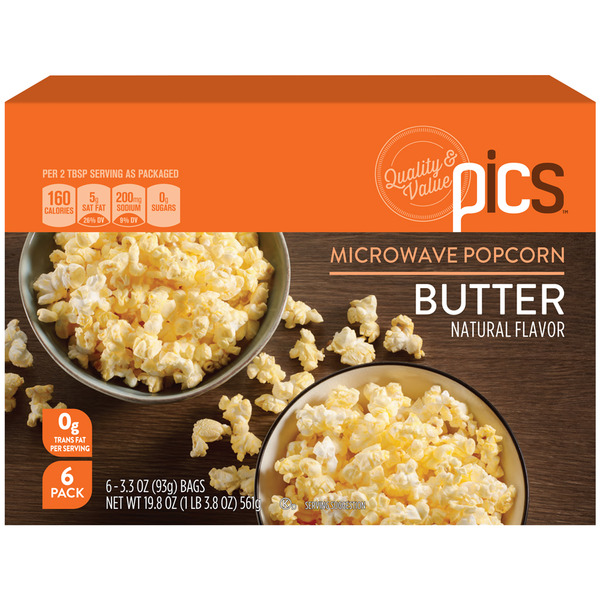 PICS Buttered Popcorn 6 Pack Same-Day Delivery or Pickup | Market 32 and  Price Chopper