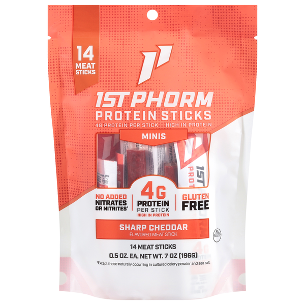 1st Phorm Sharp Cheddar Minis Protein Sticks