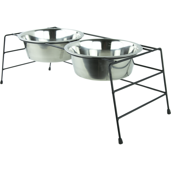 Play On Stainless Steel Double Diner Pet Bowls, 96 oz