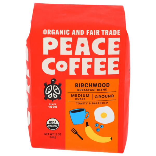 Peace Coffee Organic Birchwood Breakfast Blend Ground Medium Roast Coffee