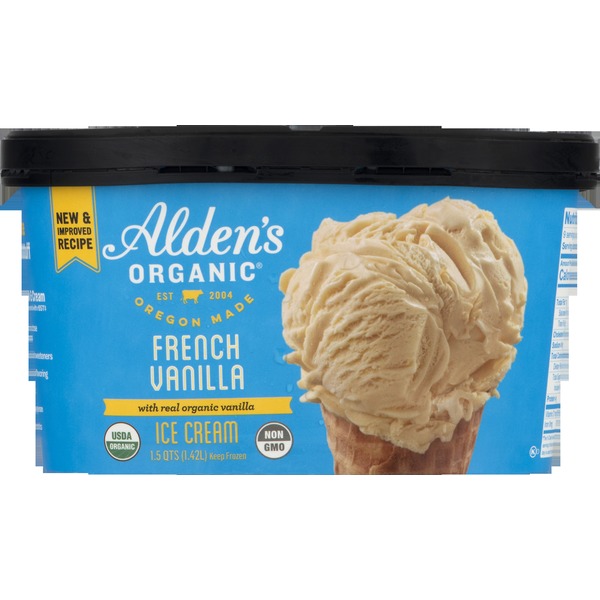 Aldens Organic Ice Cream, Organic, French Vanilla (1.5 qt) from Safeway