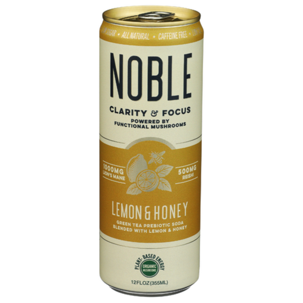 Noble Elixirs Organic Lemon & Honey Green Tea Prebiotic Soda Same