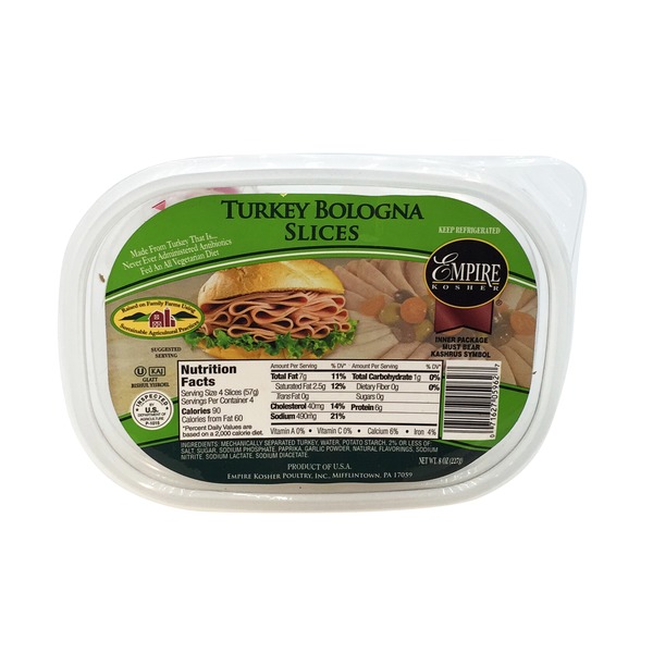 Empire Kosher Turkey Bologna Slices (8 oz) from Giant Food Instacart