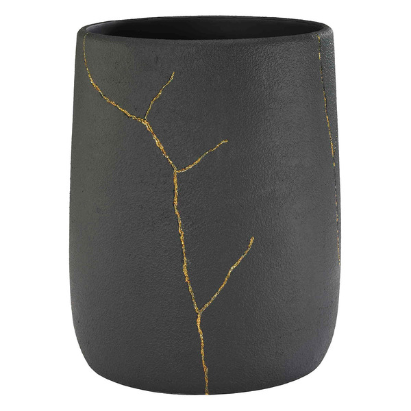 Avanti Nicole Miller Sydney Wastebasket - Black/Gold