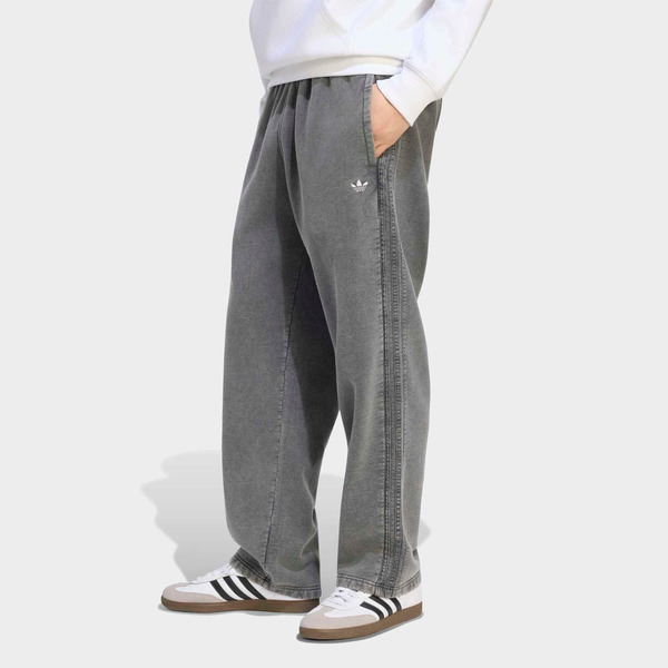 adidas Men's Trefoil Essentials Loose Fleece Pants, L - Grey Six