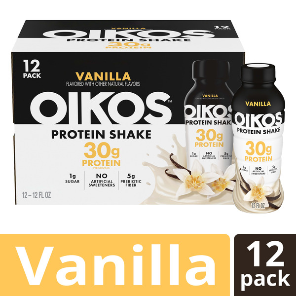 Oikos Protein Shake, Vanilla, 30g Protein, 12 fl oz, 12 Count