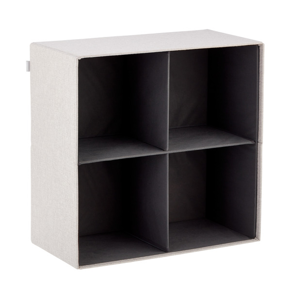 Poppin 4-Compartment Cubby Organizer - Light Grey