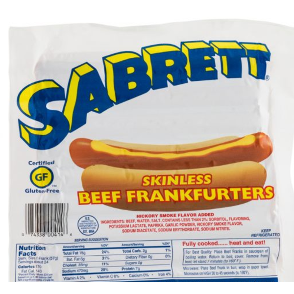 Sabrett- Marathon All Beef Franks - 8:1 (2 oz each) - 5 lbs